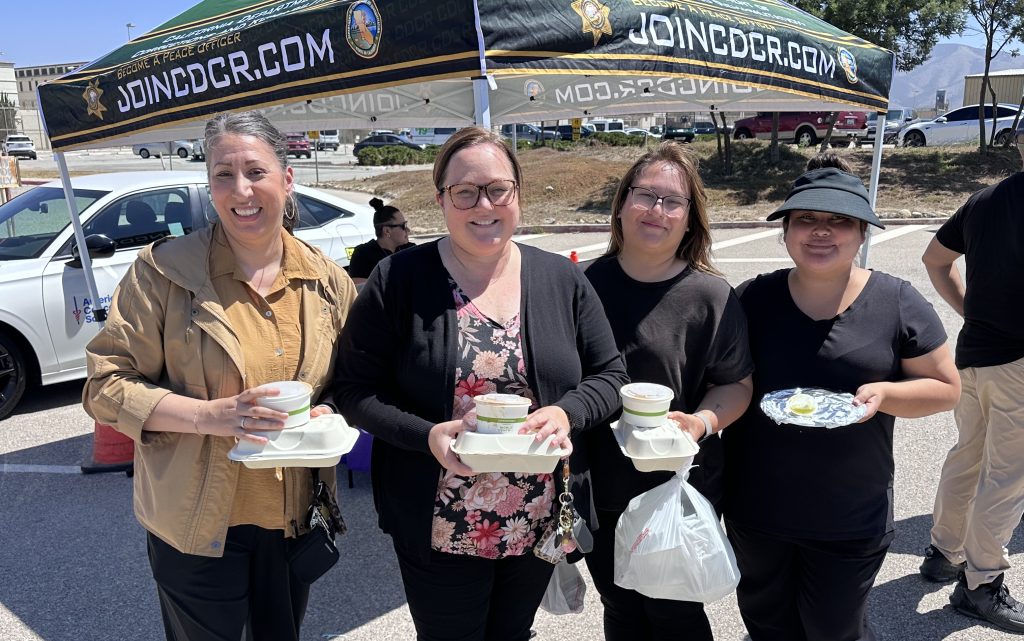 Staff with food at CTF for their pop-up day event.