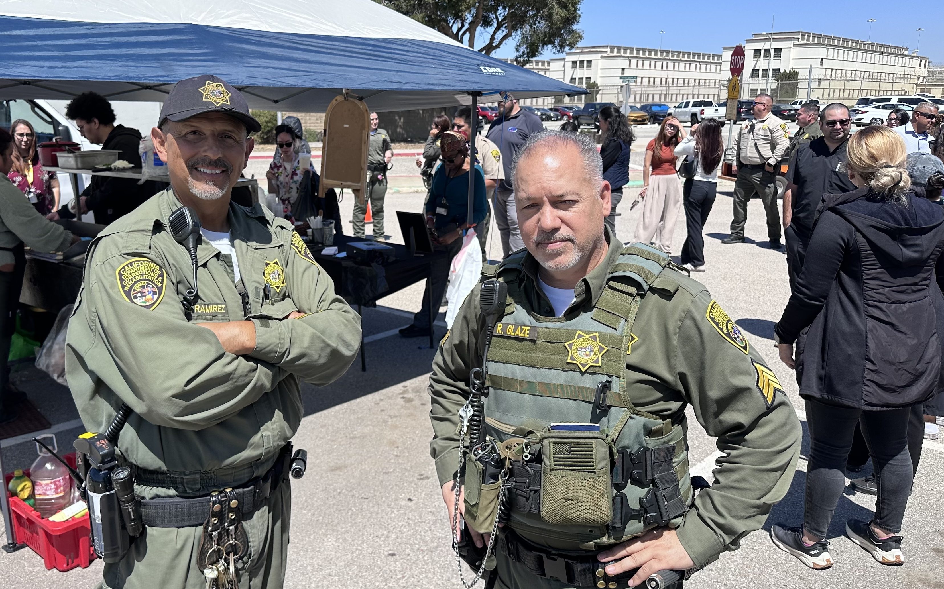 A correctional officer and sergeant at the CTF-Soledad Coffee and Food Truck Pop-Up Day, 2026.