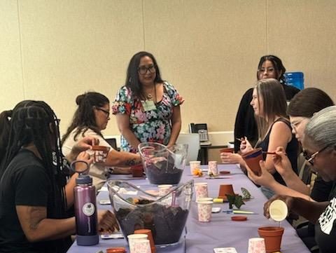 Small group participating in activity at Women's Empowerment Event