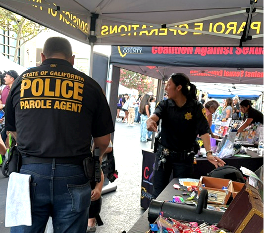 National Night Out booth with Division of Adult Parole Operations San Bernardino District.