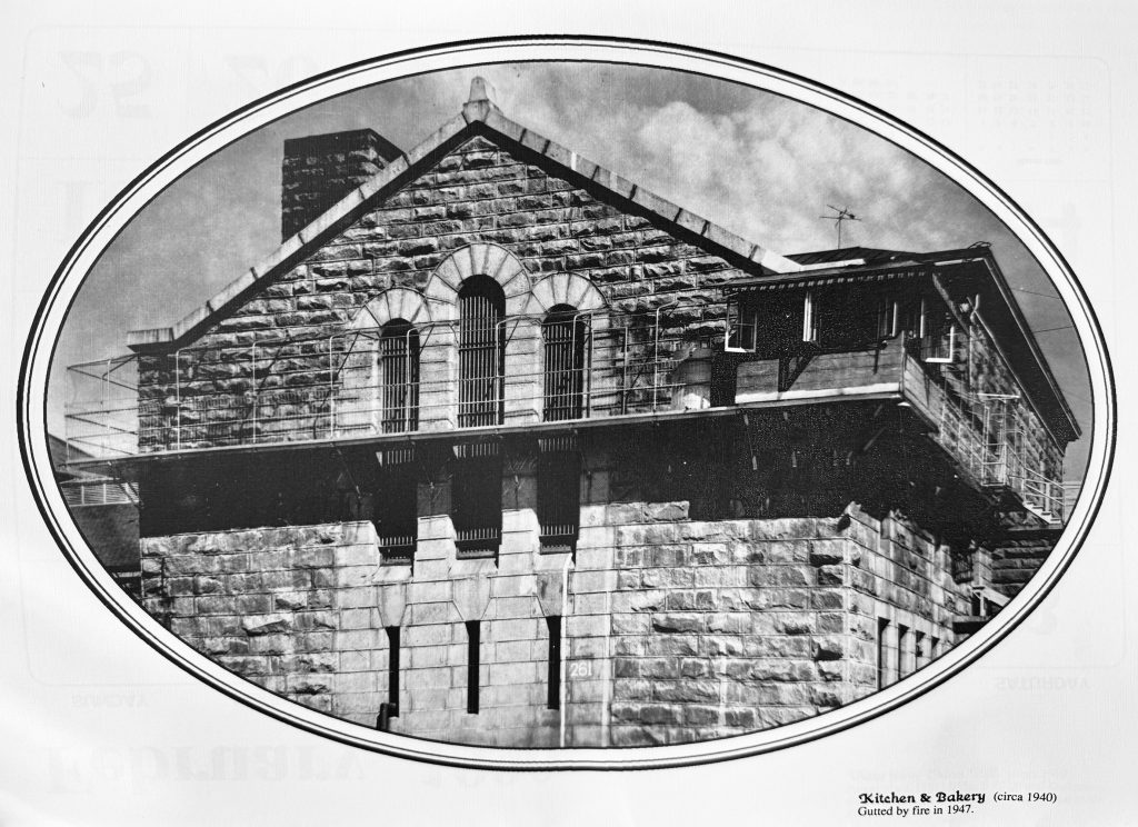 Kitchen and Bakery in the 1940s. It was gutted by fire in 1947.
