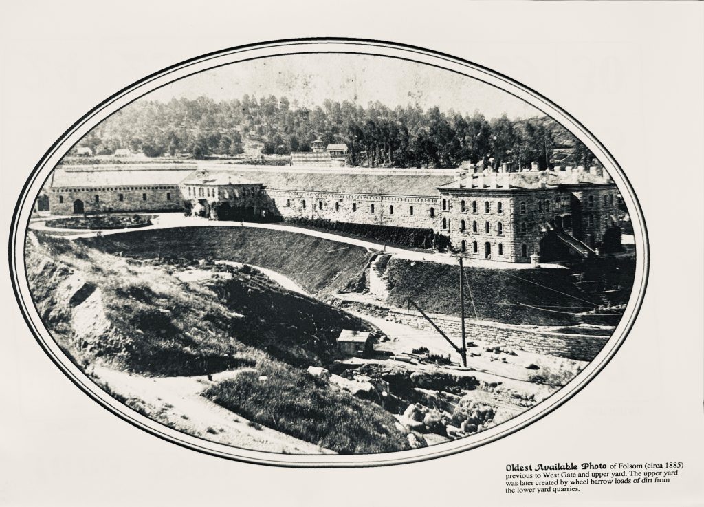The oldest photo of Folsom state Prison, dated 1885, published in the calendar over 100 years later.