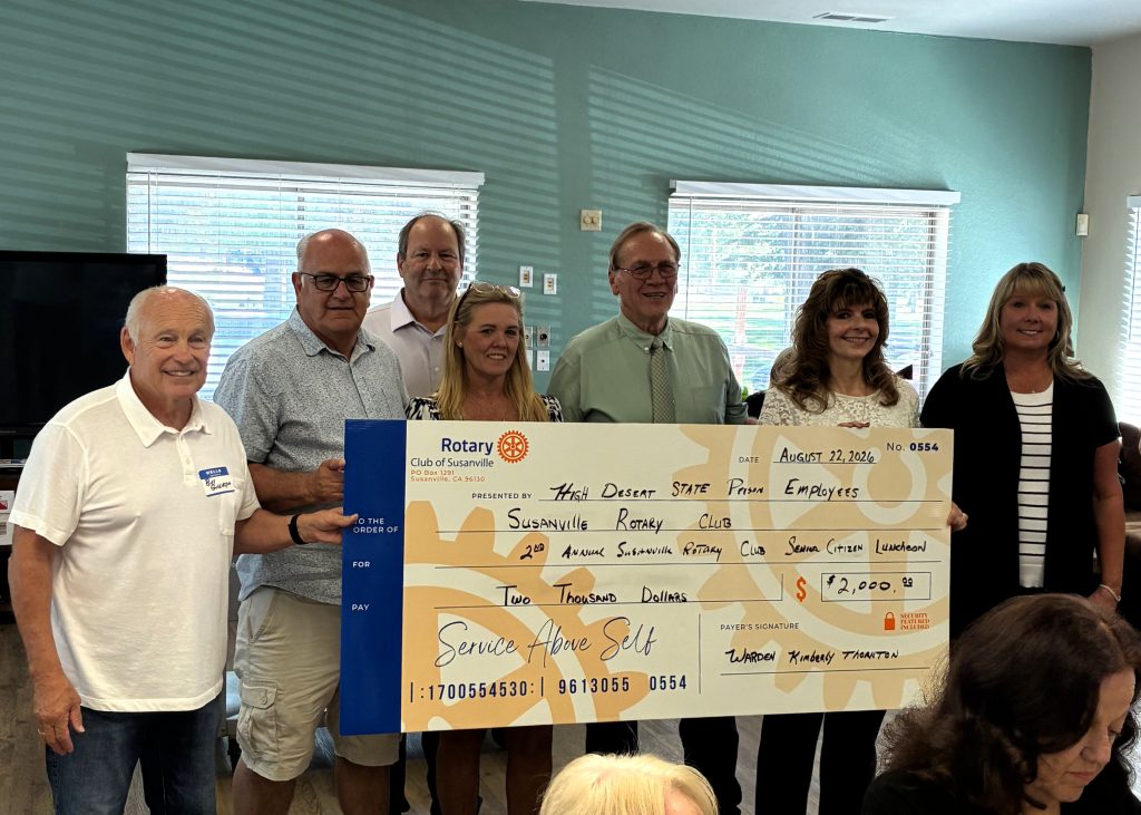 HDSP presents check to Susanville Rotary