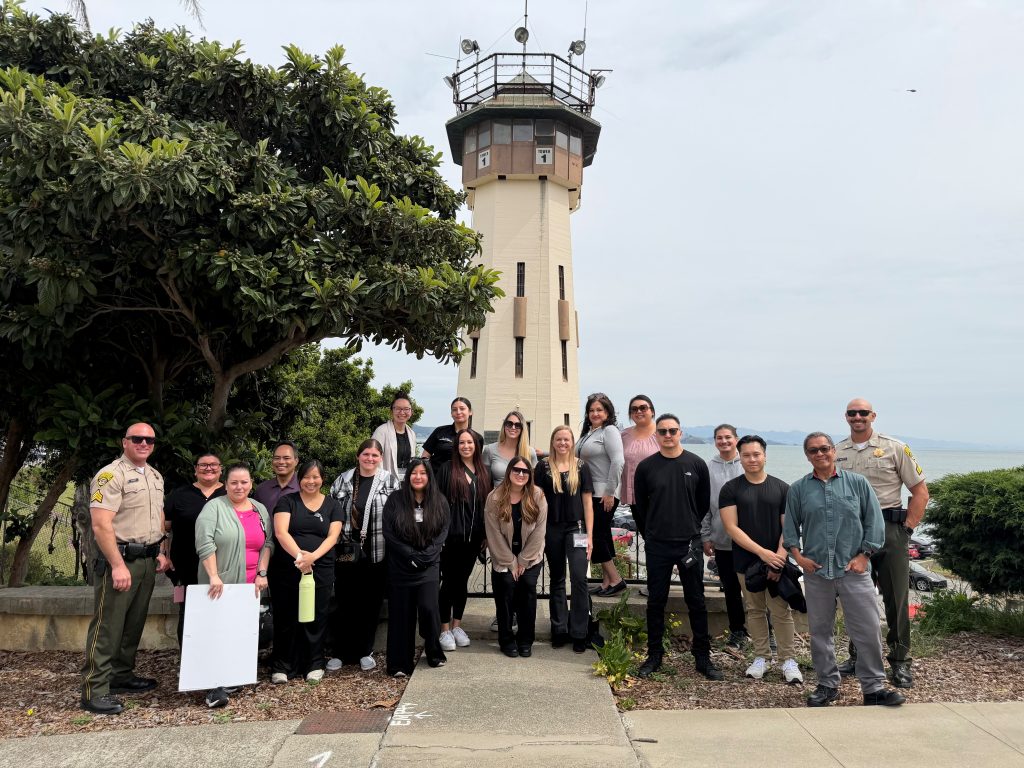 Makenna Schoeder with other staff at San Quentin Rehabilitation Center.