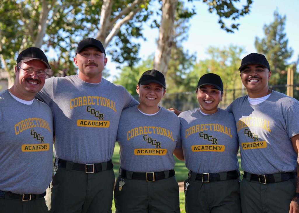 Academy cadets at CDCR's booth during National Night Out in Galt.