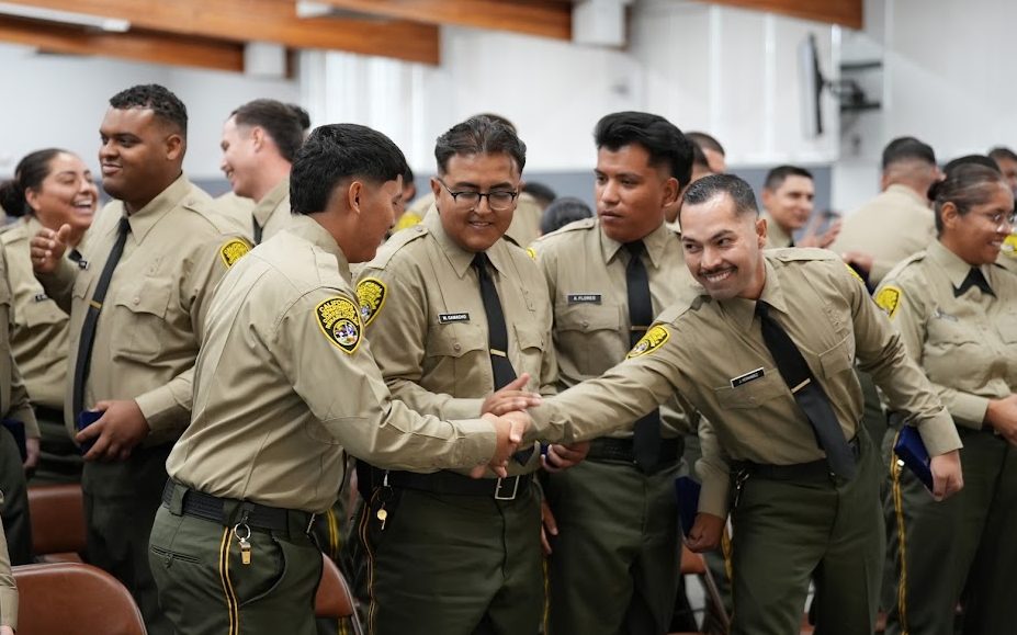Class 3-26A cadets celebrate after graduating the CDCR Academy in Galt.