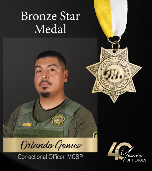 Portrait and medal for MOV Bronze Star honoree Gomez