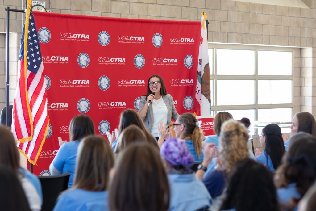 Acting CDW Stephanie Torres speaks at the ceremony.