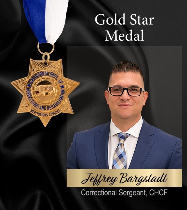Portrait and medal for MOV Gold Star honoree Bargstadt