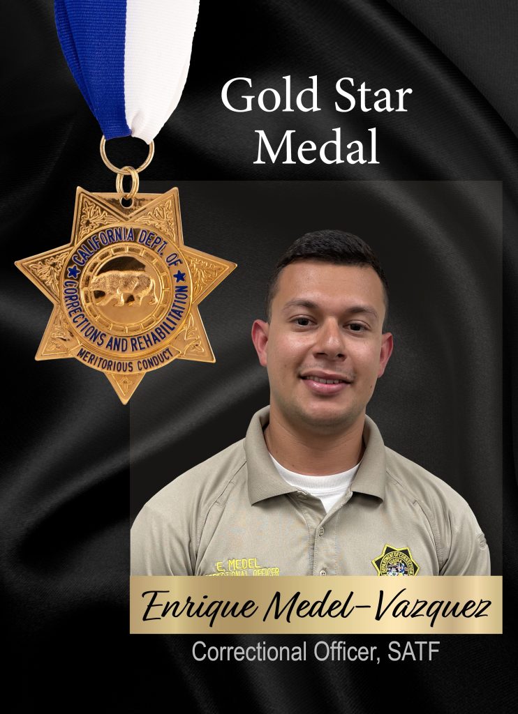 Portrait and medal for MOV Gold Star honoree Medel-Vazquez