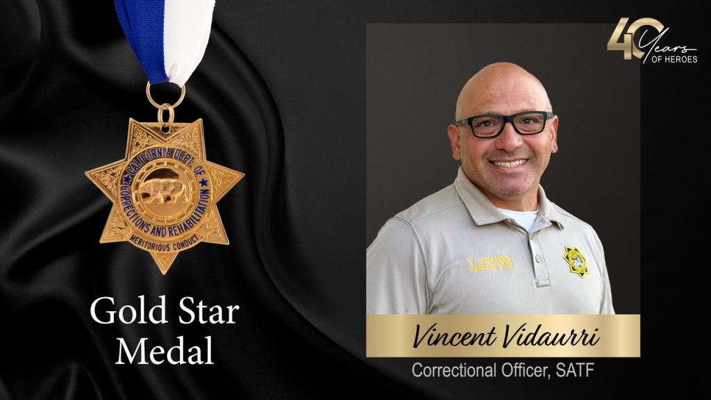 Portrait and medal for MOV Gold Star honoree Vidaurri