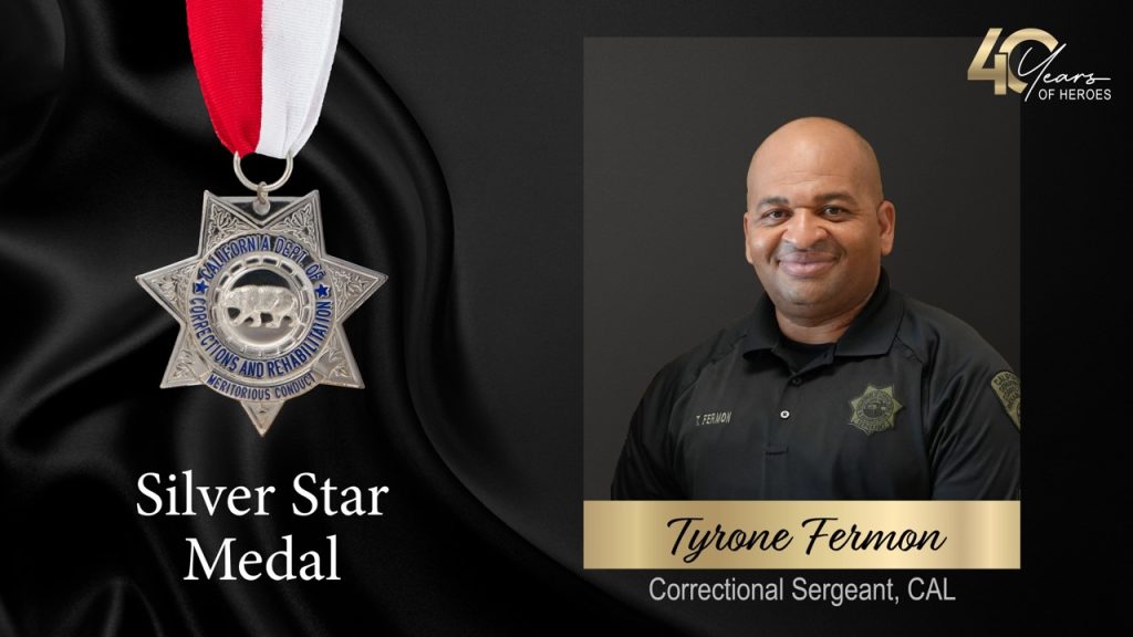 Portrait and medal for MOV Silver Star honoree Fermon