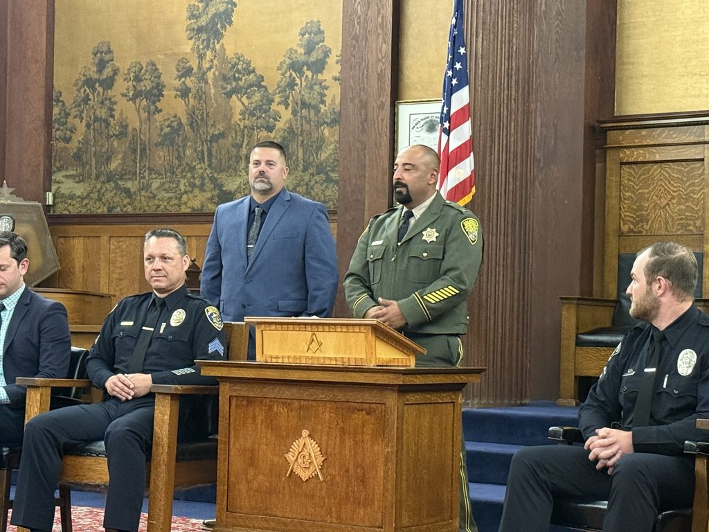 California Men’s Colony (CMC) Sergeant Stephen Hardman was recognized for his leadership, dedication and service during the annual Law Enforcement Awards Ceremony hosted by King David’s Lodge in San Luis Obispo on Tuesday, September 8.