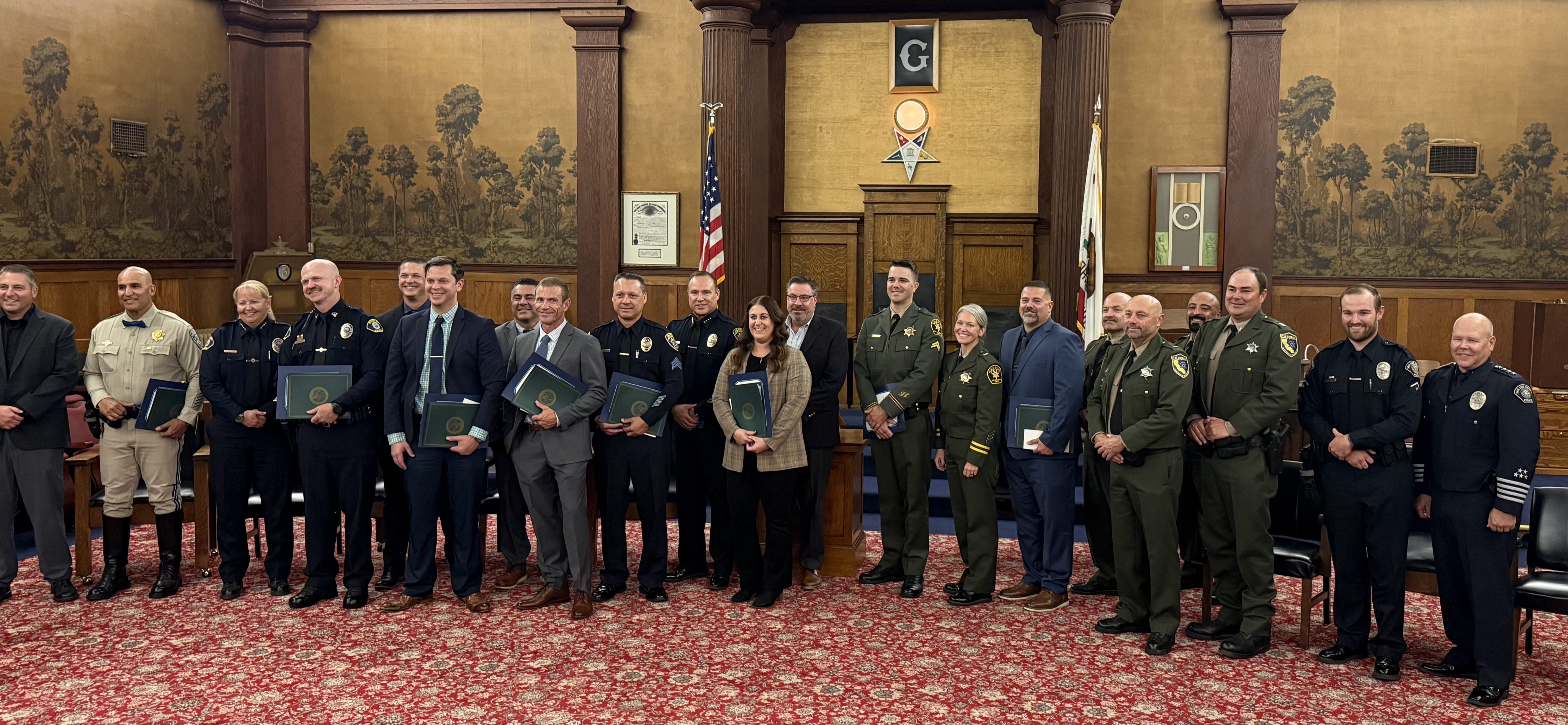 California Men’s Colony (CMC) Sergeant Stephen Hardman was recognized for his leadership, dedication and service during the annual Law Enforcement Awards Ceremony hosted by King David’s Lodge in San Luis Obispo on Tuesday, September 8.
