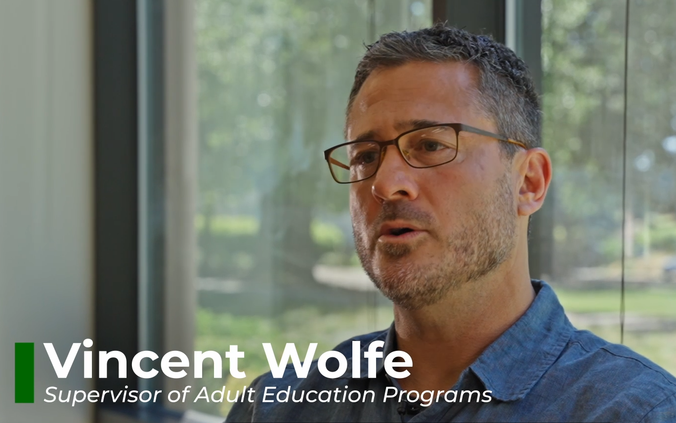 Vincent Wolfe, supervisor of adult education programs