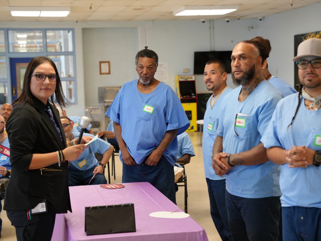 Staff and incarcerated during the game at Calipatria State Prison.