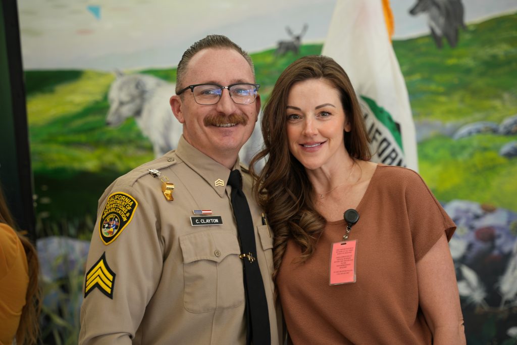 Sgt. C. Clayton with his wife at CCI-Tehachapi.