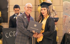 Pineda graduates Merced College at CCWF.