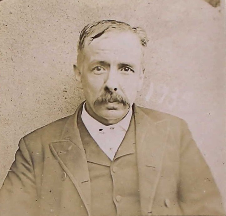 William Clark, aka Sacramento Bill, mugshot and information from Folsom State Prison in 1899.