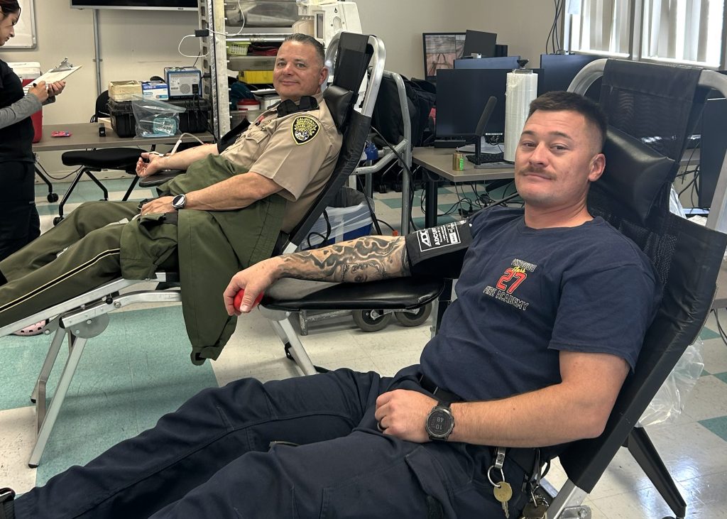 Staff at ISP blood drive