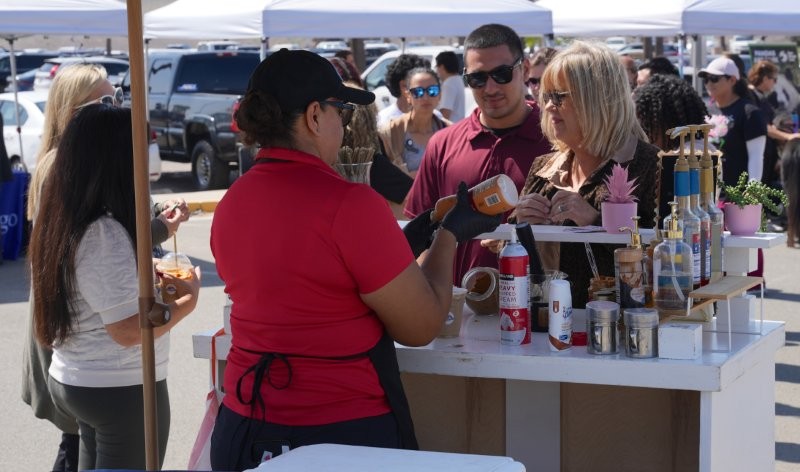 Staff enjoy refreshments at RJD in San Diego, California.