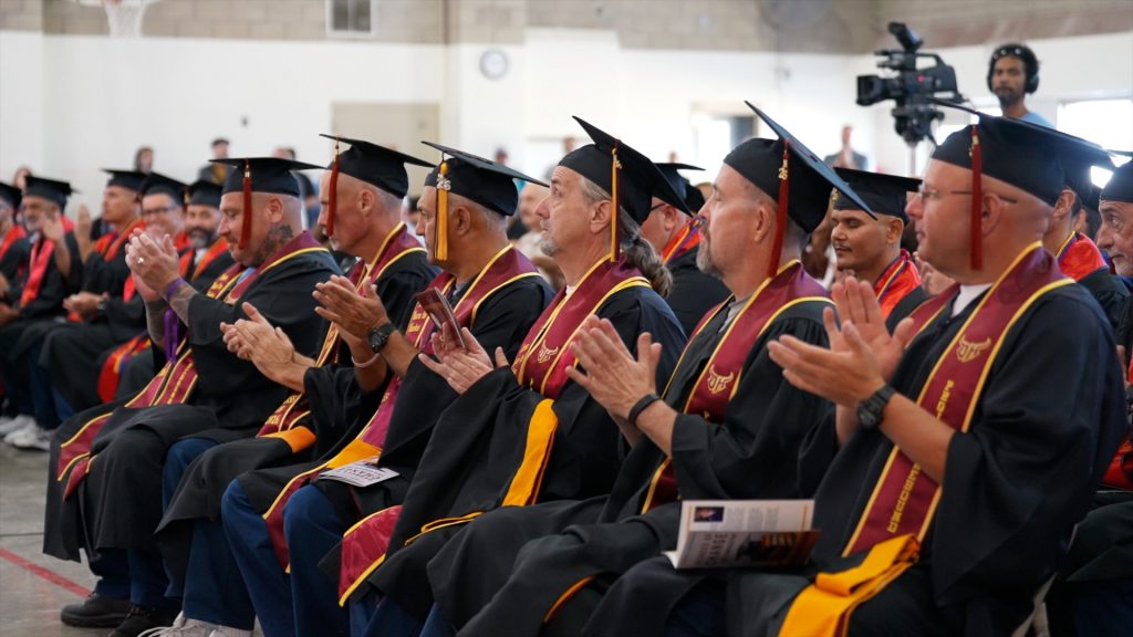 Graduates applaud during the ceremony at VSP.