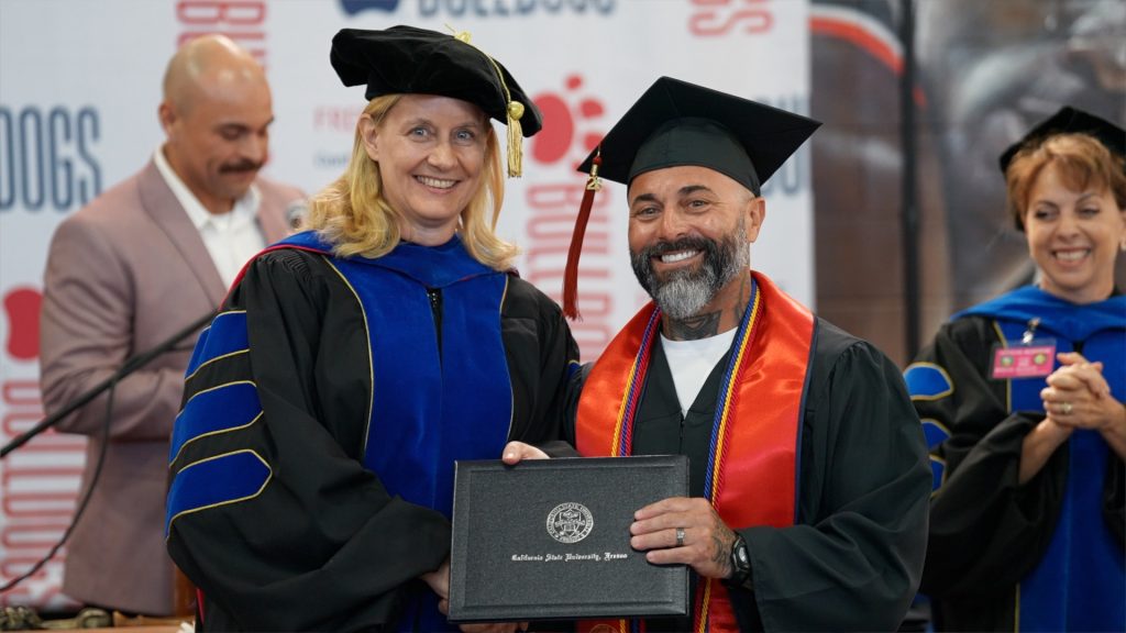 Frank Robles earns his college degree at VSP in Chowchilla.
