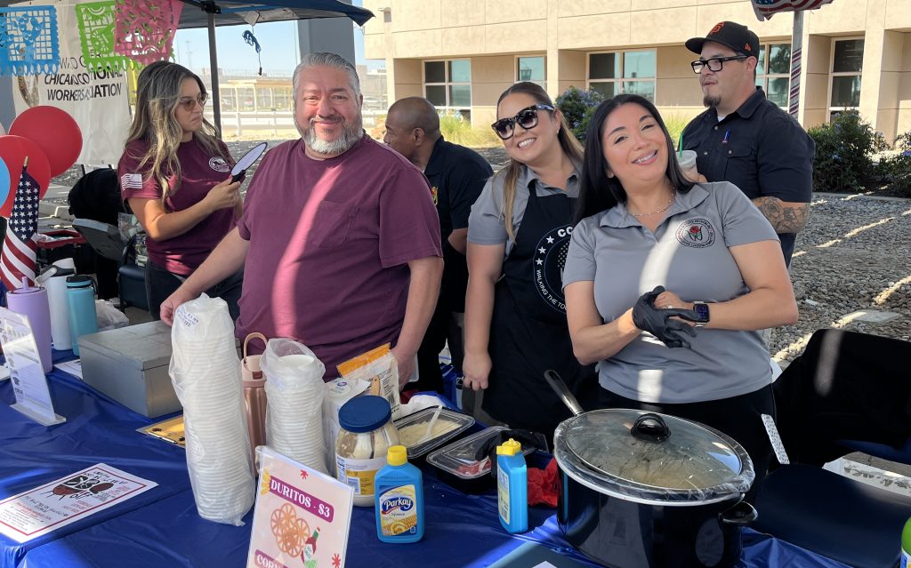 A table with food at the health fair at WSP-RC.