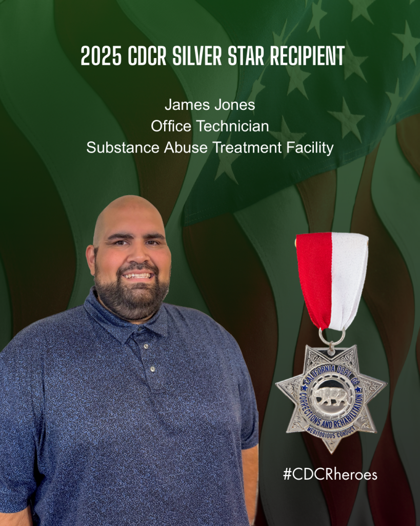 James Jones, Office Technician, Silver Star recipient, Substance Abuse Treatment Facility and State Prison at Corcoran.