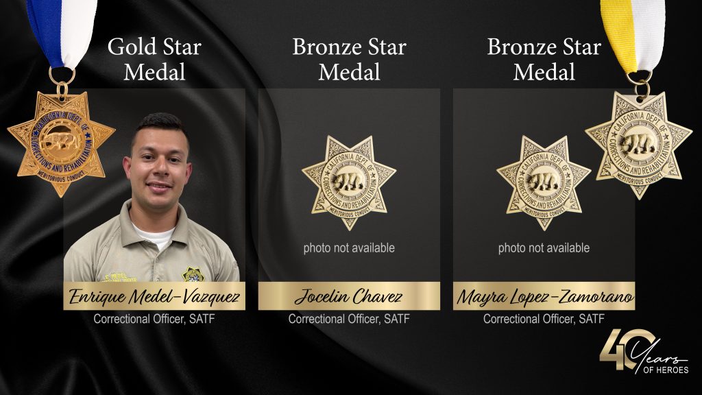 Gold star medal to Medel-Vazquez and two bronze star honorees.