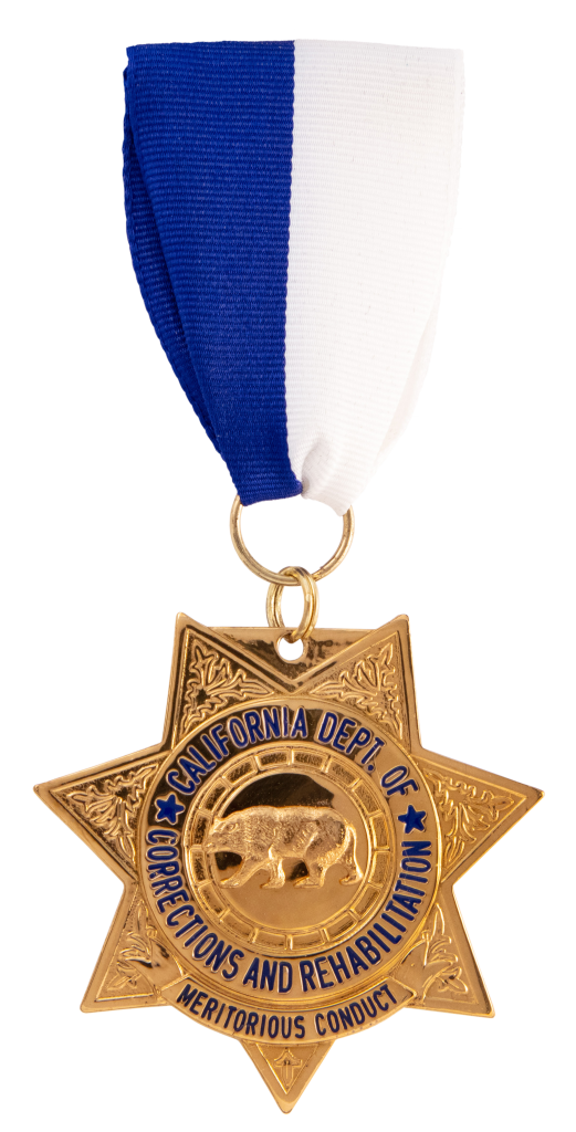 Gold Star medal with ribbon.