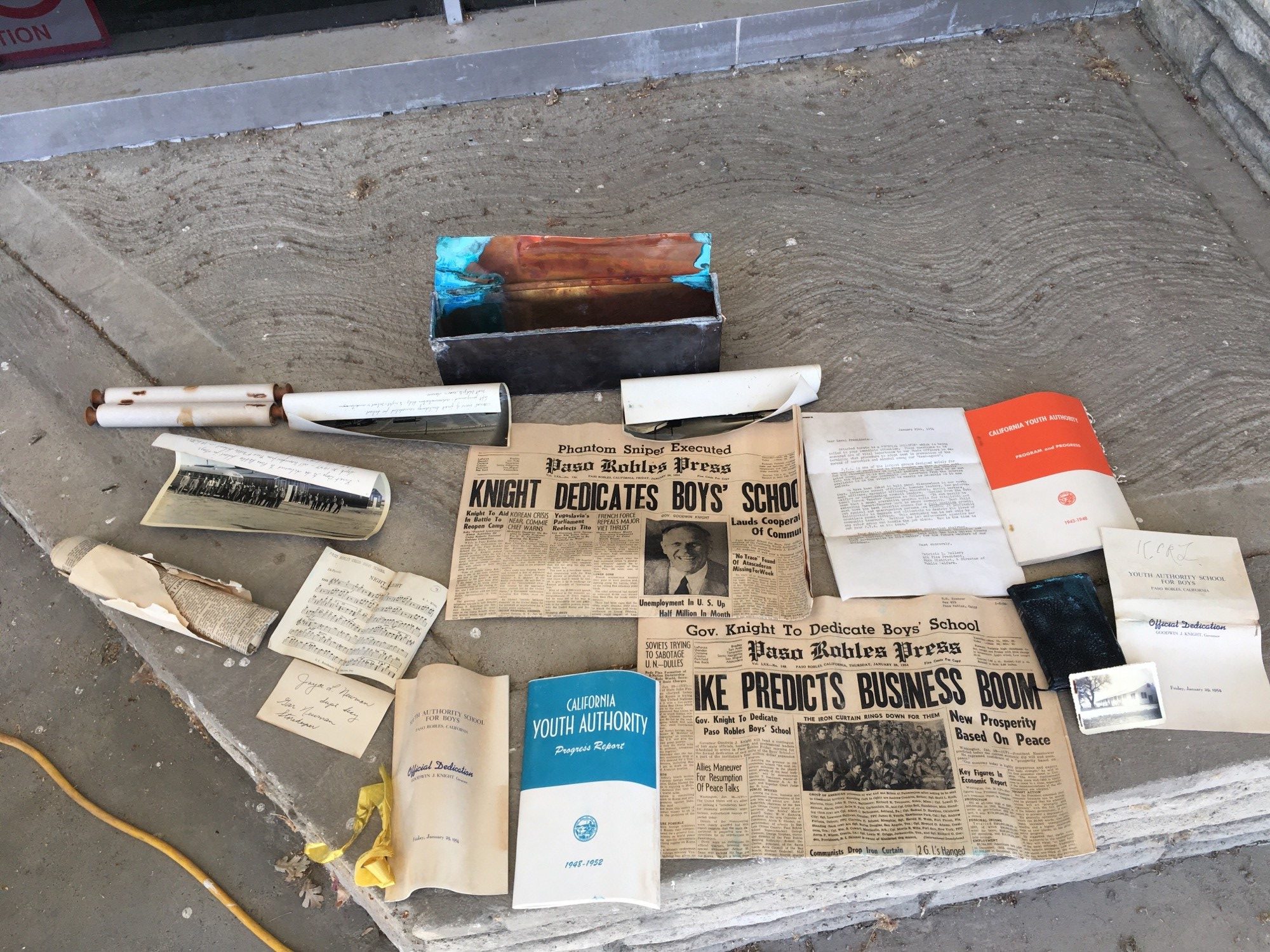 1954 Time Capsule contents