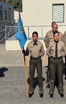 Picture of cadet standing at attention during inspection