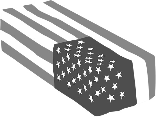 American flag on top of casket