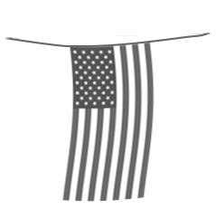 American flag hanging downwards with a string across