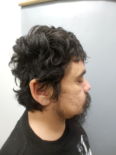 Side mugshot image of Matthew Ernie Saenz