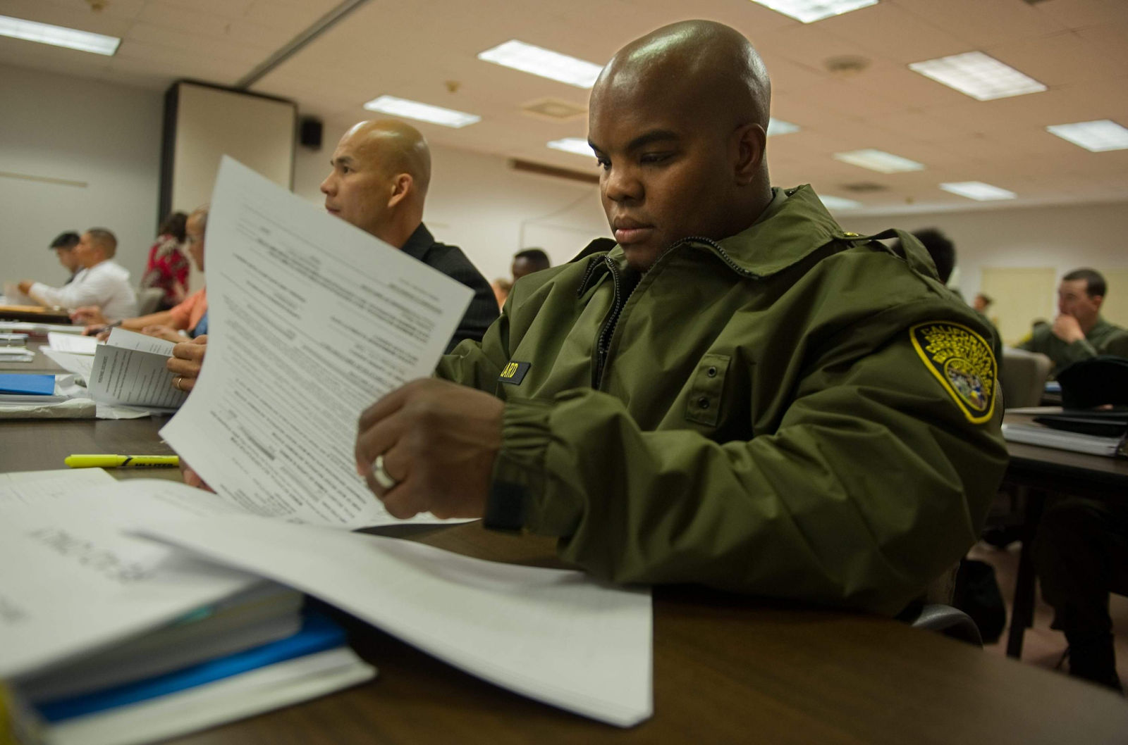 cadets taking the written exam