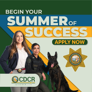 "Begin Your Summer of Success" Picture of K-9 Officer and Parole Agent