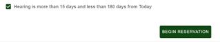 Image shows to check the box "Hearing is more than 30 days from today" to proceed