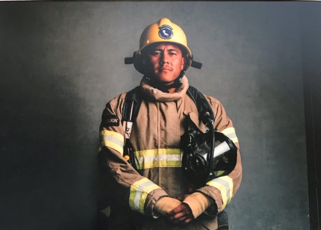 Jose Morales in firefighter uniform