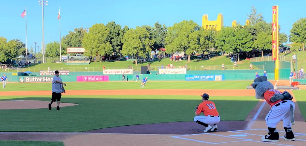 CMF warden throws first pitch at Rivercats game