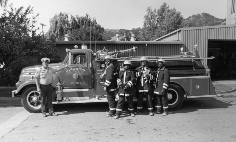 California Medical Facility fire engine and staff, undated