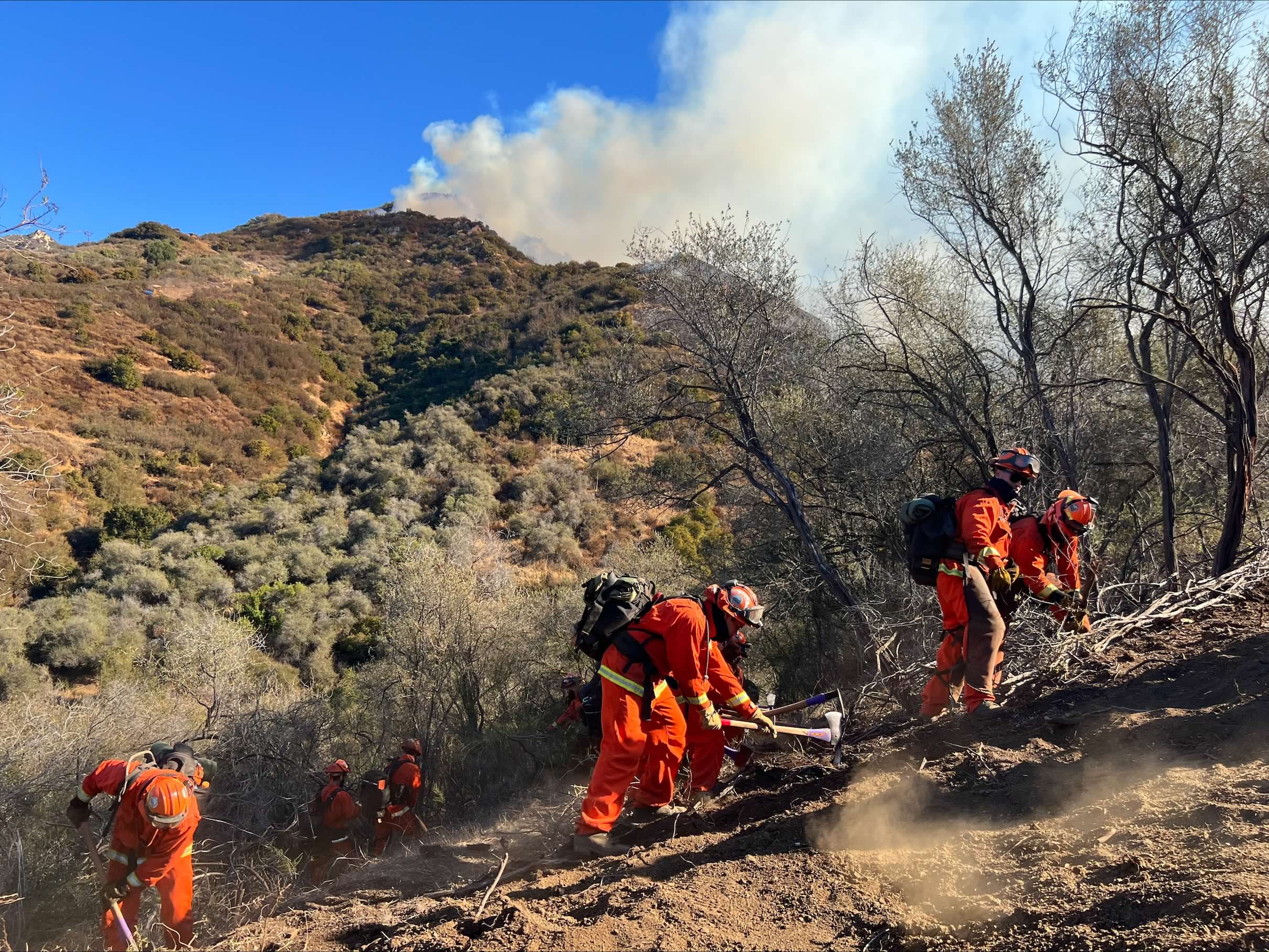 Incarcerated Individuals working at a fire camp