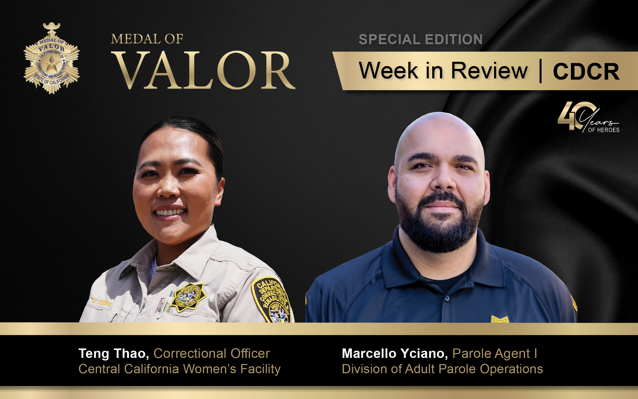 2026 Medal of Valor Week in Review image featuring honorees